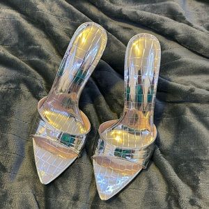 Metallic Crocodile stiletto SIZE 7 (UK 38)